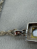 Sterling Silver Chain Necklace with Rectangular Pendant - thumbnail 10 of 14