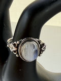 Silver Tone Oval Stone Ring - thumbnail 6 of 16