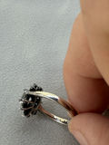 Sterling Silver Ring with Clear Center Stone And Metallic Accents - thumbnail 11 of 14