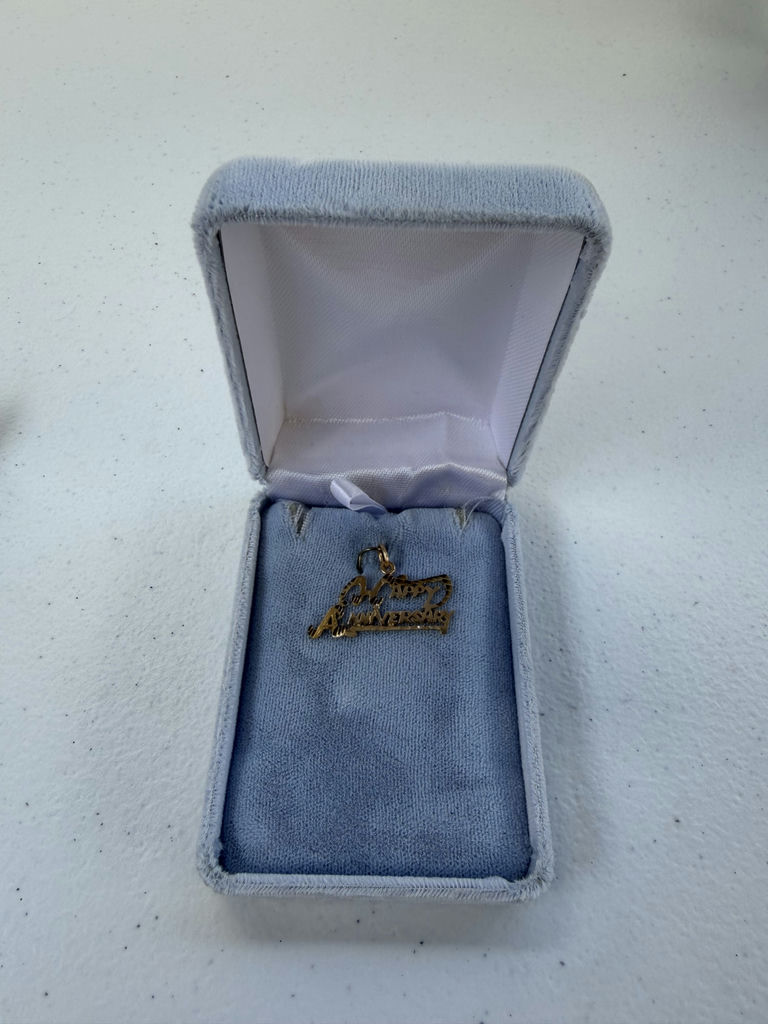10K Gold Happy Anniversary Pendant - image 6 of 6