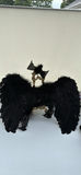 Black Feather Costume Wings, Blackbirds and Black Crinoline Slip - thumbnail 1 of 10