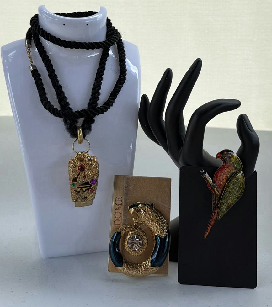 Vintage Costume Jewelry Brooches and Pendant Necklace - image 1 of 8