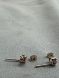 Pair of Pink Stone Sterling Silver Stud Earrings - thumbnail 6 of 7