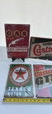 (4) Vintage Style Gas and Motor Oil Metal Signs - TEXACO, Wakefield - thumbnail 1 of 5