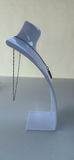 Sterling Silver Chain Necklace with Rectangular Pendant - thumbnail 4 of 14