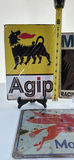 (4) Vintage Style Agip and Mobil Metal Advertising Signs - thumbnail 3 of 4