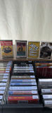 Vintage Woodgrain Cassette Tape Storage Rack with Assorted Cassette Tapes - thumbnail 1 of 12
