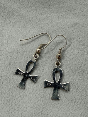 Pair of Sterling Silver Ankh Dangle Earrings - Image 1 of 7