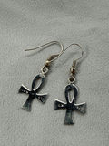 Pair of Sterling Silver Ankh Dangle Earrings - thumbnail 1 of 7