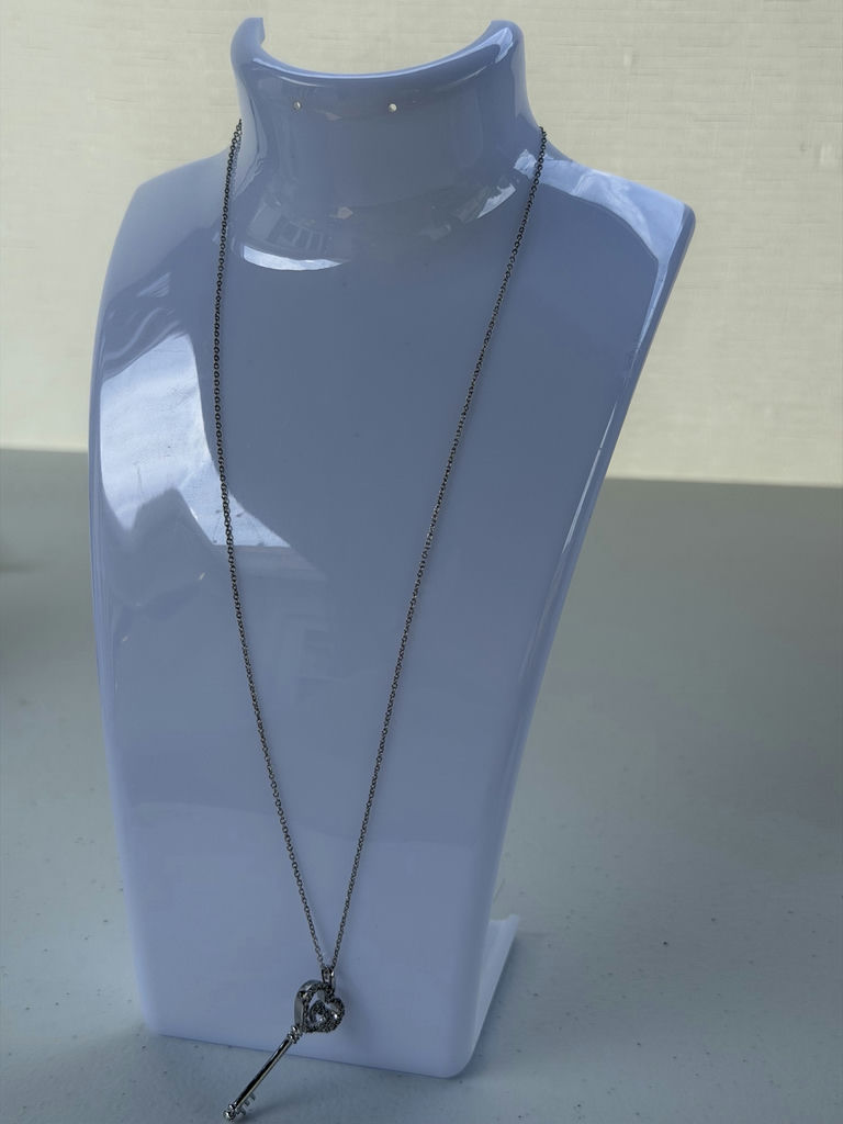 Sterling Silver Heart Key Pendant Necklace - image 11 of 17
