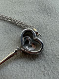 Sterling Silver Heart Key Pendant Necklace - thumbnail 4 of 17