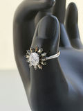 Sterling Silver Ring with Clear Center Stone And Metallic Accents - thumbnail 6 of 14