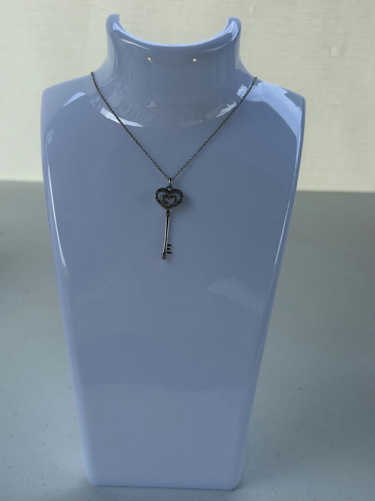 Sterling Silver Heart Key Pendant Necklace - image 13 of 17