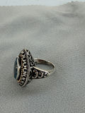 Sterling Silver Blue Stone Ring With 14K Accent Detail - thumbnail 16 of 21