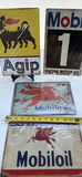 (4) Vintage Style Agip and Mobil Metal Advertising Signs - thumbnail 2 of 4