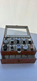 Lot Of 10 Watches & Wood Style Watch Display Case - thumbnail 2 of 8
