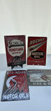 (4) Vintage Style Motor Oil Metal Signs - Red Indian, Sinclair, Rocket - thumbnail 1 of 5