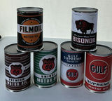 (6) Vintage Style MINI Motor Oil Tin Can Set - thumbnail 1 of 5