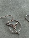 Pair of Sterling Silver Dolphin Hoop Earrings - thumbnail 4 of 10