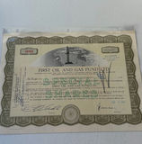 First Oil and Gas Fund Ltd Vintage Share Certificate - thumbnail 1 of 6