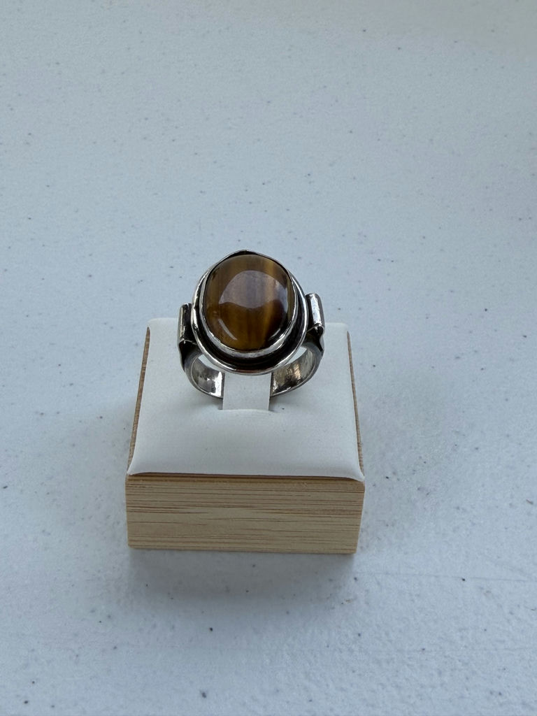 Sterling Silver Tiger's Eye Stone Ring - image 6 of 13
