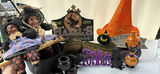 Halloween Witch-Themed Decor Signs and Figurines LOT - thumbnail 1 of 9
