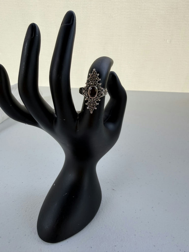 Sterling Silver Ring with Red Oval Stone - image 4 of 12