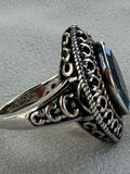 Sterling Silver Blue Stone Ring With 14K Accent Detail - thumbnail 18 of 21