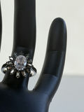 Sterling Silver Ring with Clear Center Stone And Metallic Accents - thumbnail 7 of 14