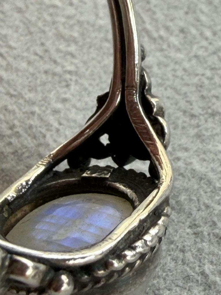 Silver Tone Oval Stone Ring - image 13 of 16