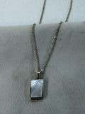 Sterling Silver Chain Necklace with Rectangular Pendant - thumbnail 8 of 14