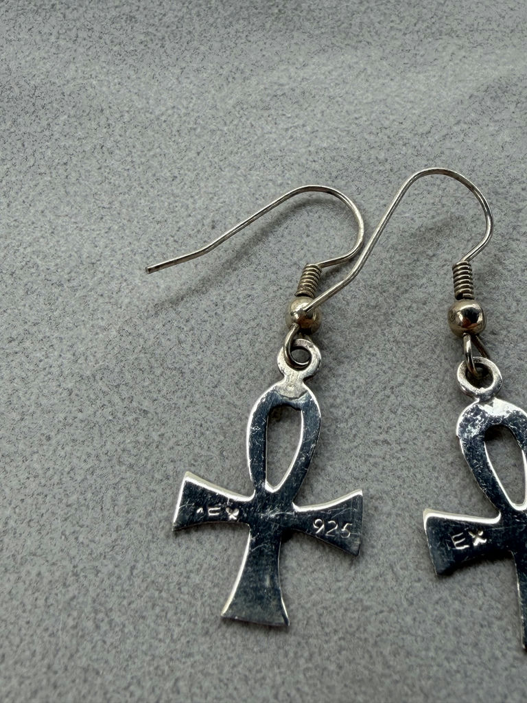 Pair of Sterling Silver Ankh Dangle Earrings - image 5 of 7