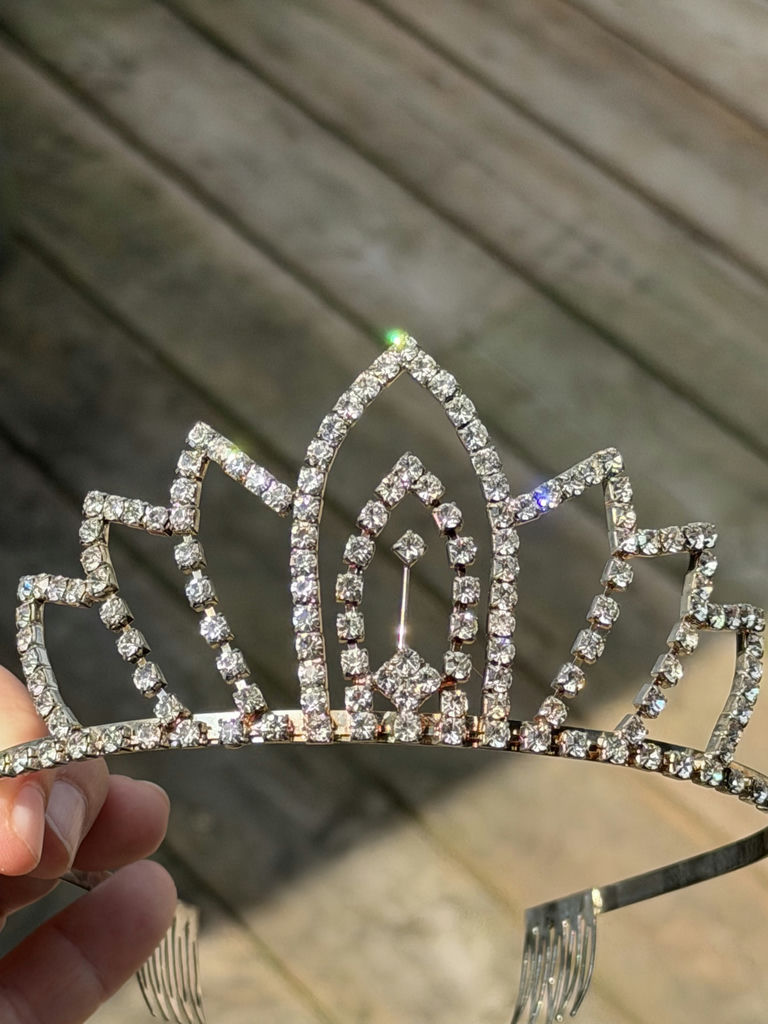 Rhinestone Tiara and Necklace Set - image 6 of 11