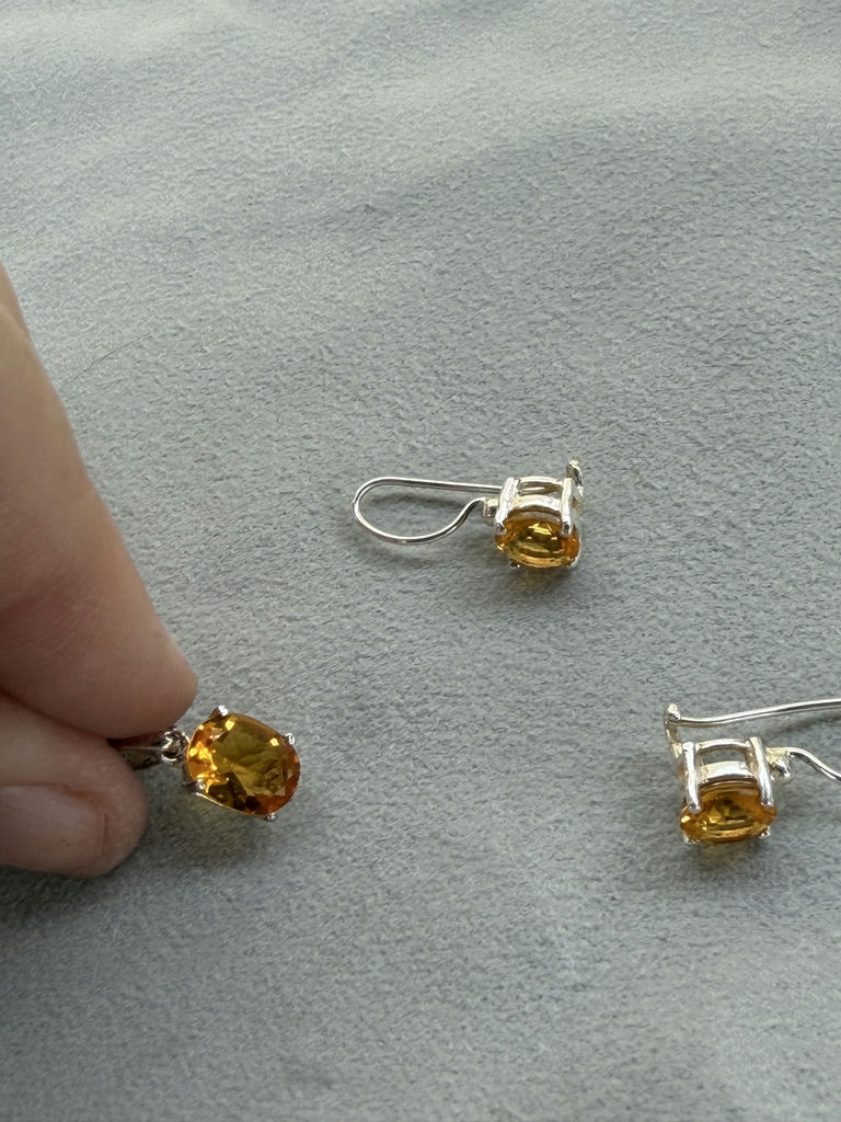 Sterling Silver Jewelry Set with Yellow Gemstones - image 6 of 19