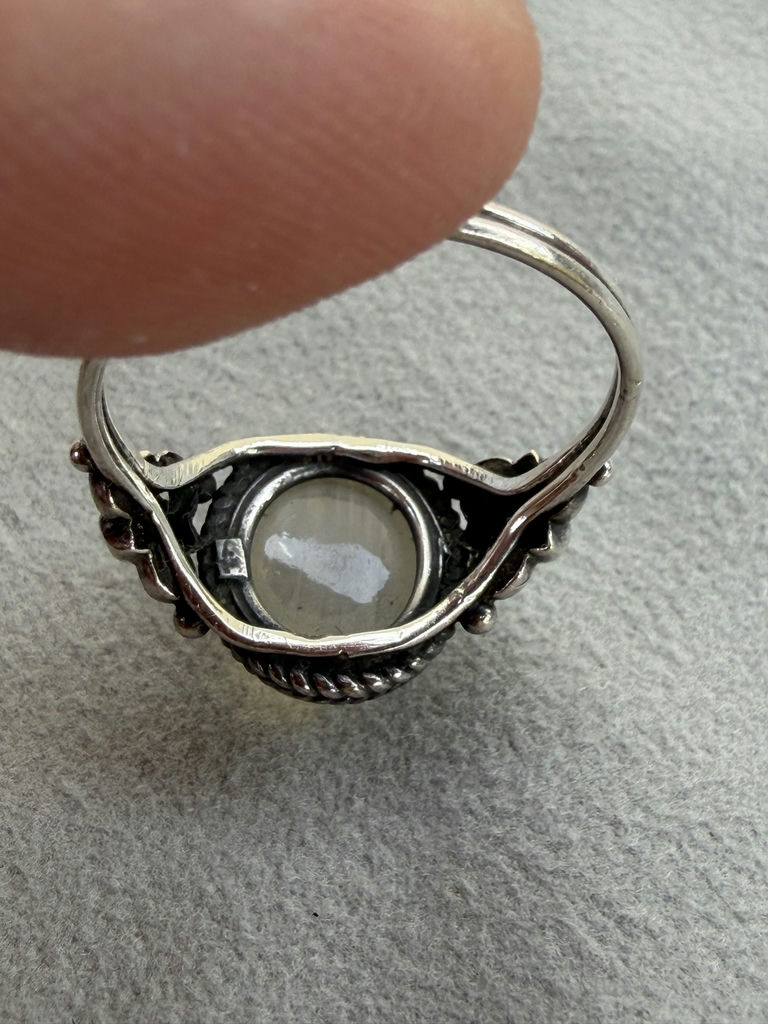 Silver Tone Oval Stone Ring - image 14 of 16