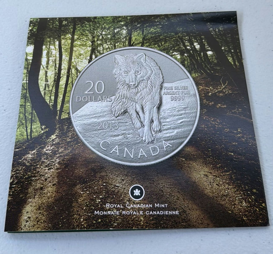 2013 Royal Canadian Mint $20 Fine Silver Wolf Coin - image 1 of 9