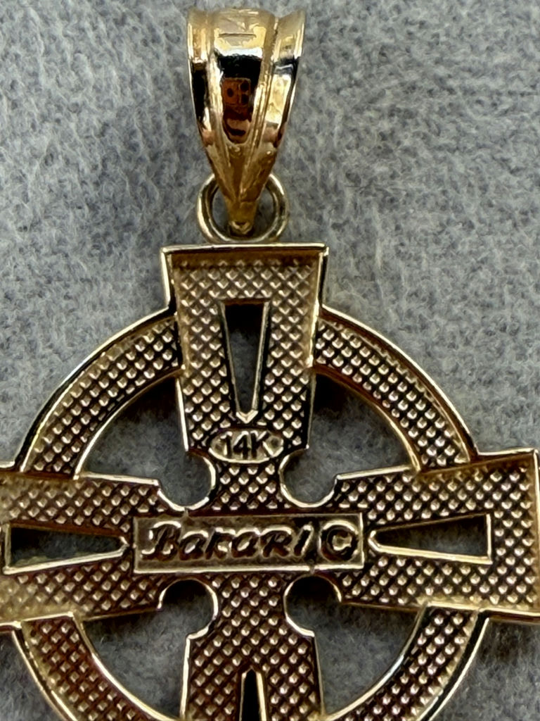 14K Gold Celtic Cross Pendant - 2grams - image 6 of 10