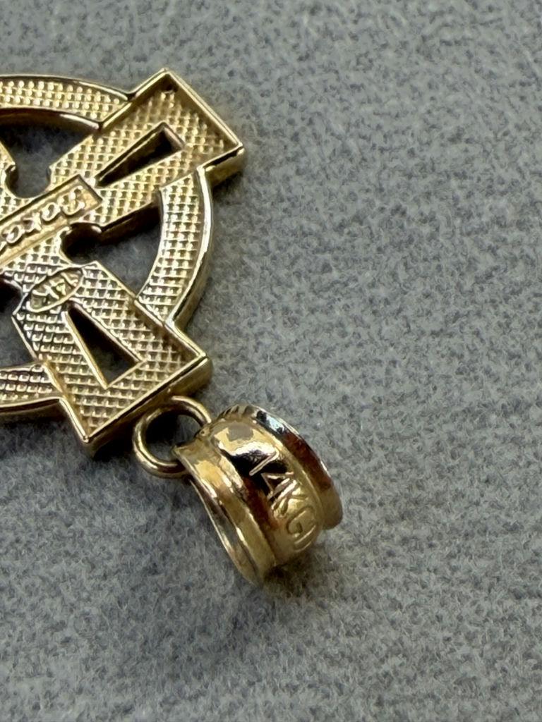 14K Gold Celtic Cross Pendant - 2grams - image 9 of 10