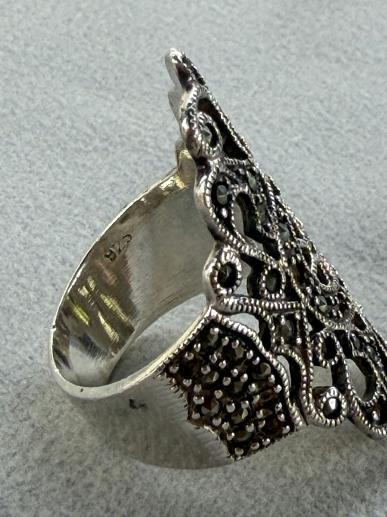 Ornate Sterling Silver Filigree Ring - image 11 of 12