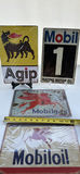 (4) Vintage Style Agip and Mobil Metal Advertising Signs - thumbnail 1 of 4