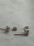 Pair of Pink Stone Sterling Silver Stud Earrings - thumbnail 3 of 7