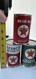 (6) Vintage Style MINI Texaco, Castrol, and Cushman Motor Oil Tin Containers - thumbnail 2 of 5