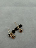 Pair of 10k Gold Bow and Heart Dangle Earrings - thumbnail 4 of 8
