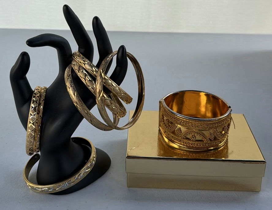 Assorted Gold-Tone Bracelets and Bangles - image 1 of 9