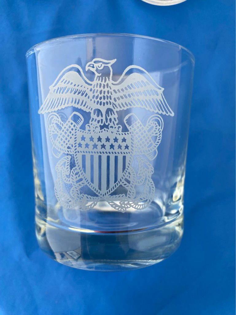 Etched US Navy Highball Glasses (3) and a Rocks Glass (1) - image 2 of 4