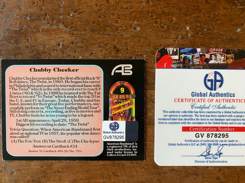 Chubby Checker Autographed Trading Card with COA - image 3 of 3