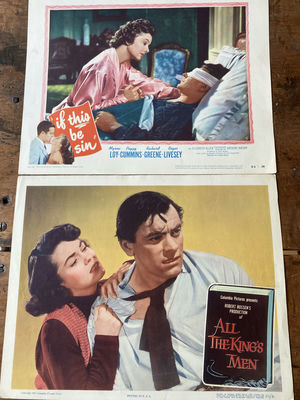 Lobby Cards - Myrna Loy If this be Sin and All the King's Men - Image 1 of 4