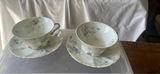 Antique Theo Haviland Limoges Tea Cups and Saucers Violets Pattern - thumbnail 1 of 15