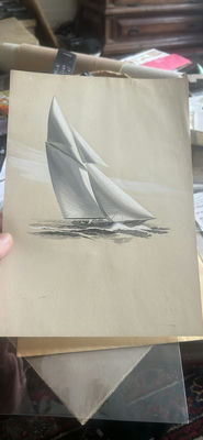 Watercolor Painting Of Sailboat Professional Quality Unsigned - Image 1 of 2