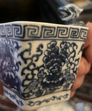 Chinese Dragon Handled Blue Transferware Teacup - thumbnail 4 of 6